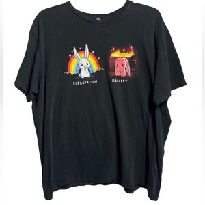 Tee Turtle Expectation/Reality T-Shirt Size Large Black